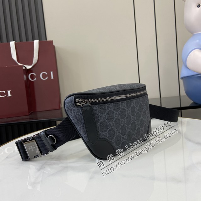 Gucci專櫃古馳最新款Emblem男士旅行系列斜挎包腰包 jh2578型號：821165
